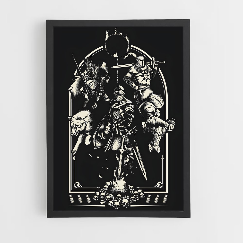 Poster Les Chevaliers de l'Ombre – affiche Dark souls (vue 2)